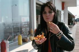 Joan Jett Eating French Fries on the Jersey Shore Boardwalk